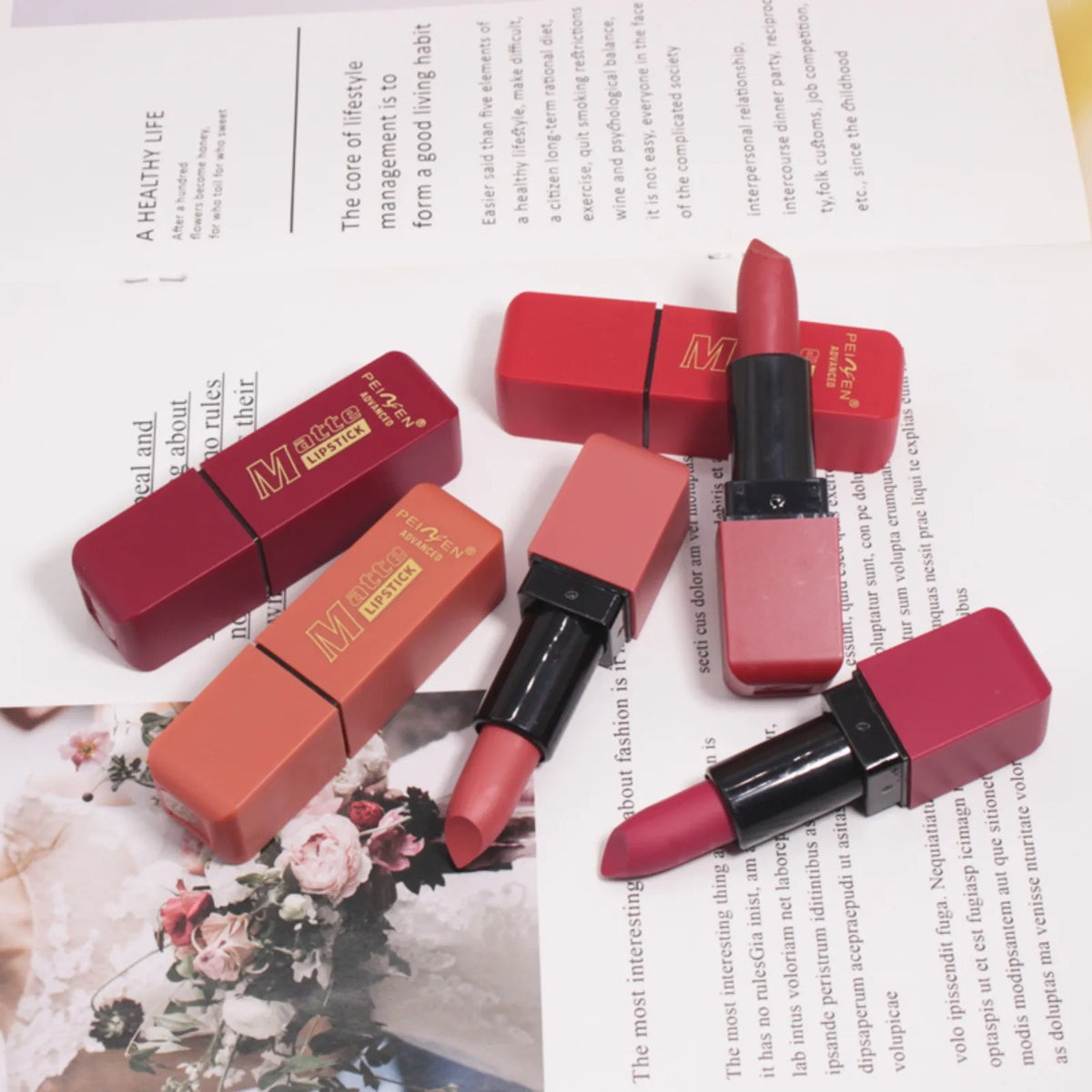 Matte Lipstick Set 6 Colors – Waterproof Long-Lasting | Peinifen Lipstick Set Qst
