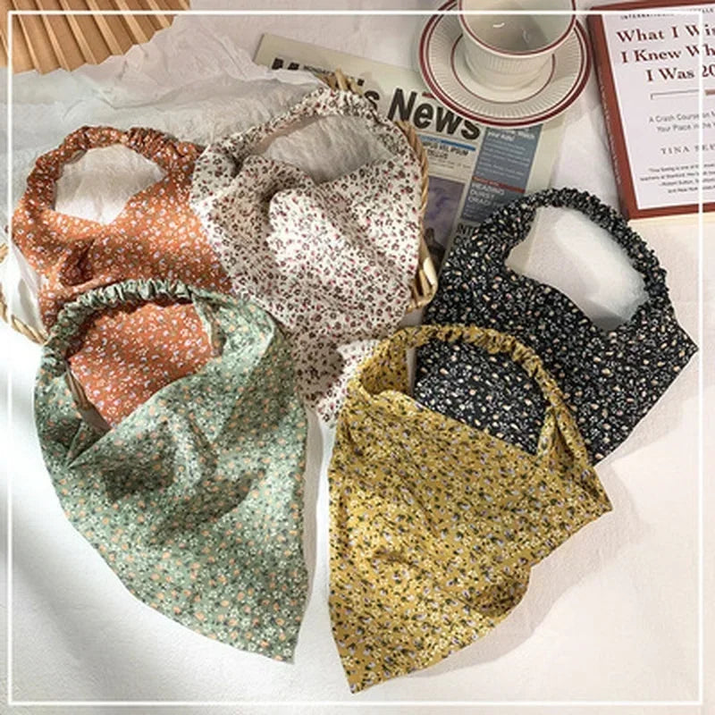 Floral Cotton Kerchief Headscarf – Triangle Head & Wrist Wrap Kerchief Head Wrap Qme