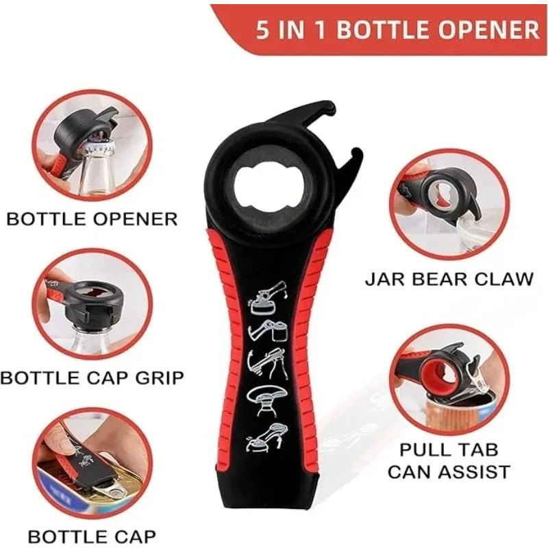 Multi-Function Can & Bottle Opener with Anti-Slip Grip Can & Bottle Opener Qme