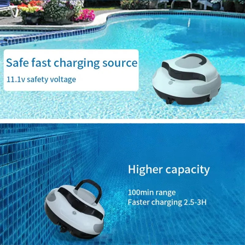 Cordless Robotic Pool Cleaner – Automatic Pool Vacuum Robot Robotic Pool Cleaner Qst