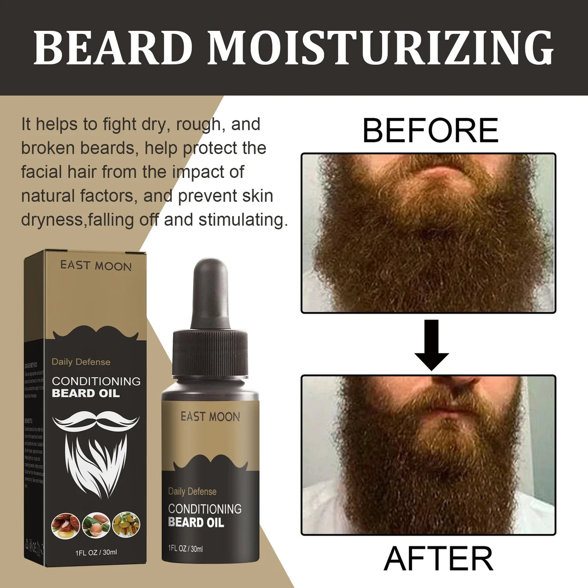 Men's Beard Growth Oil Serum – Thick, Soft & Smooth | 30ml Beard Growth Oil Qme