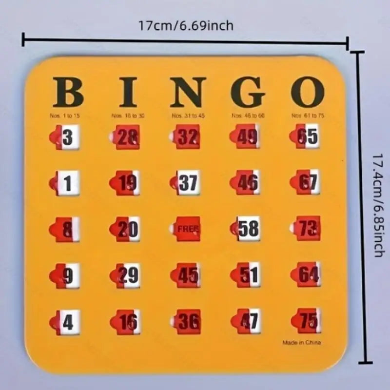 Reusable Bingo Game Cards – Easy-Read Sliding Windows, 5 Pack Reusable Bingo Cards Qme 5pcs