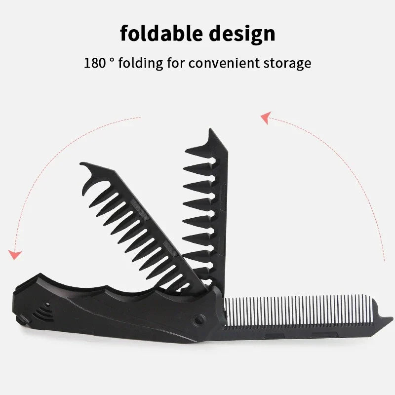 Pocket Folding Wide Tooth Comb – Beard & Hair Styling | Qme Folding Hair Comb Qme