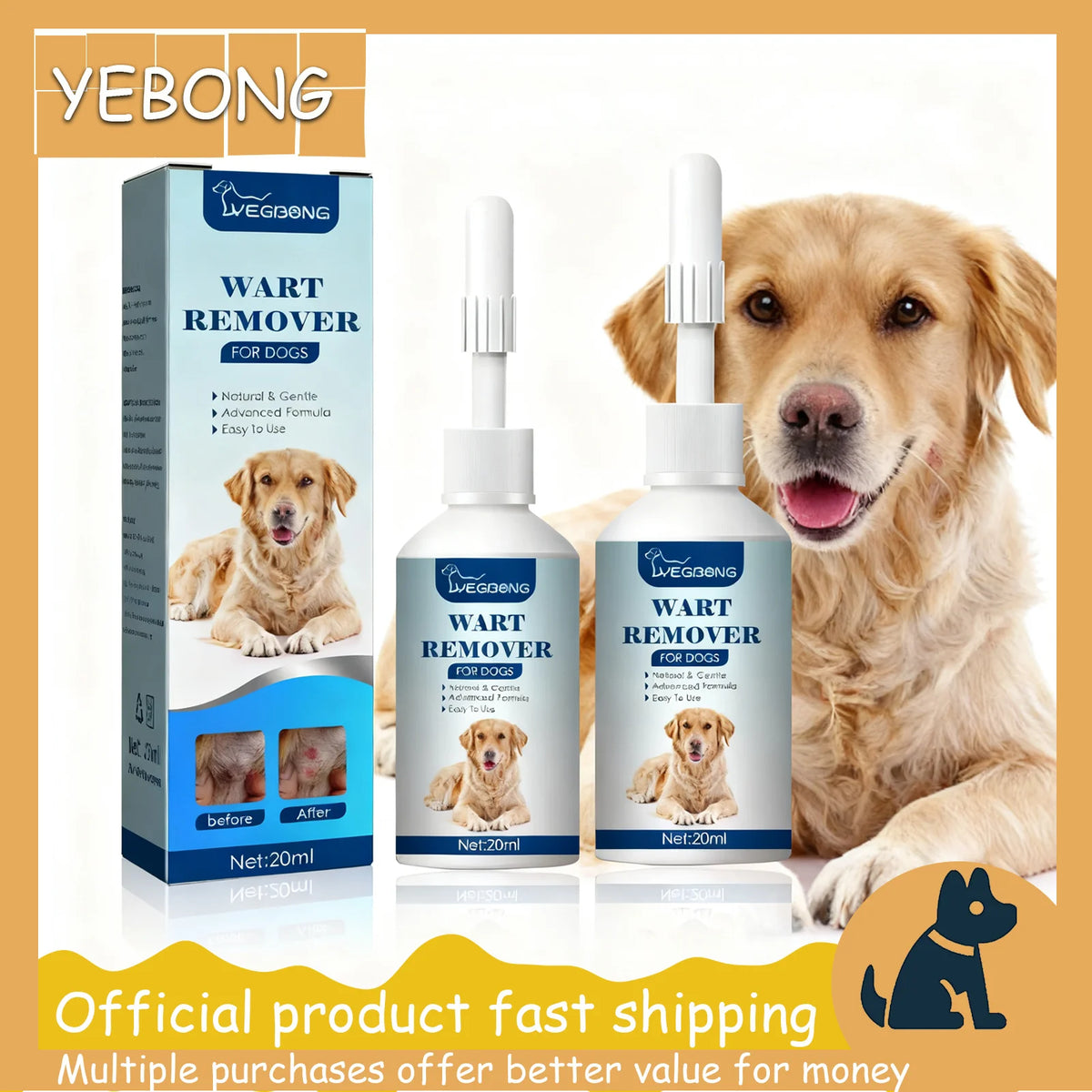 YEGBONG Pet Wart & Skin Tag Removal Liquid for Dogs & Cats Pet Skin Care Liquid Qst Default Title