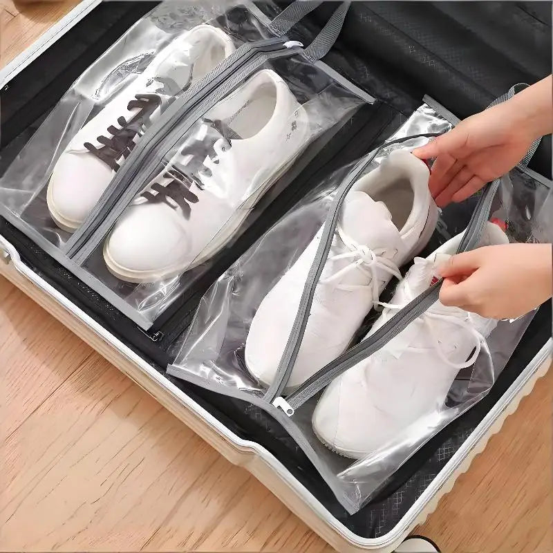 Transparent Waterproof Shoe Bags – 1 & 10 Pack Storage Shoe Storage Bags Qst