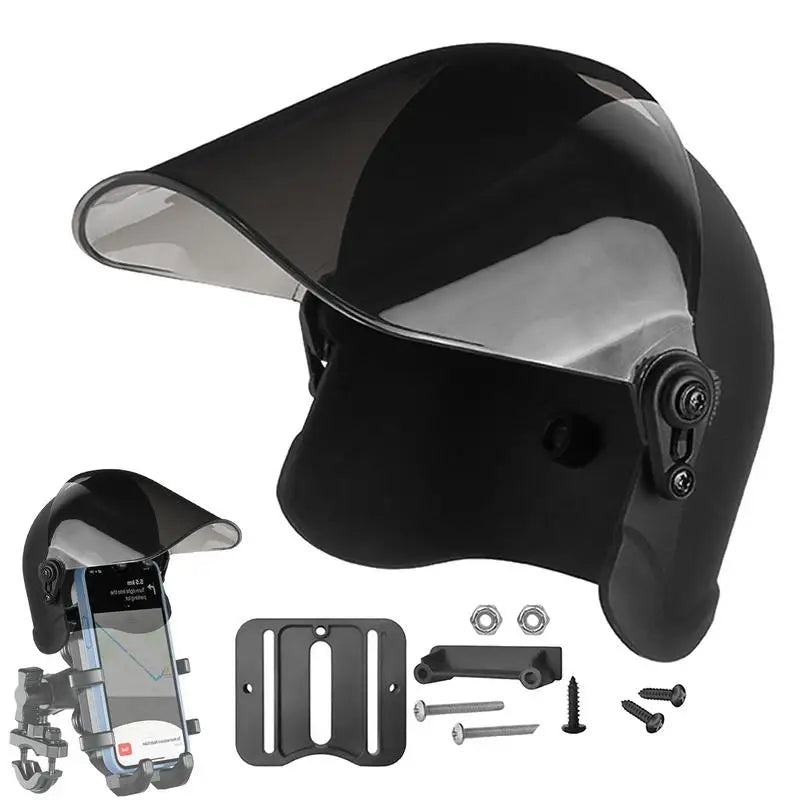 Motorcycle Phone Mount with Helmet Sunshade & Rain Cover Motorcycle Phone Mount Qst