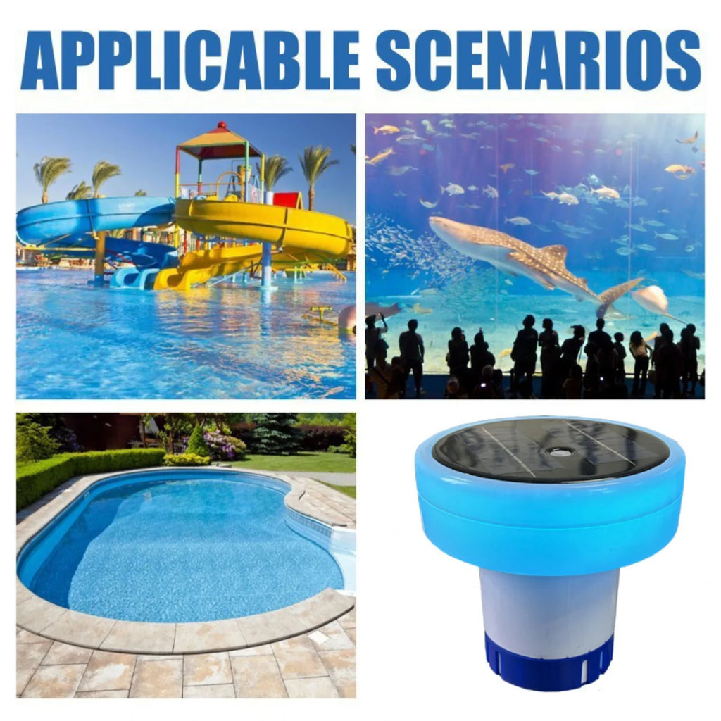 Floating Pool Chlorine Tablet Dispenser with Solar LED Light Pool Chemical Dispenser Qme