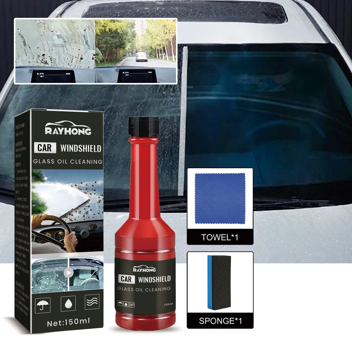 Windshield Washer Fluid – Auto Glass Cleaner, Rain & Fog Remover Auto Glass Cleaner Qme