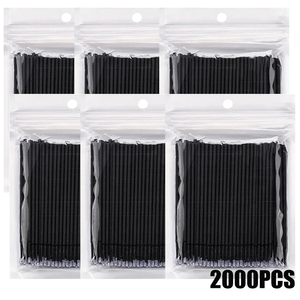300 Disposable Microbrush Applicators for Lashes & Nail Art Microbrush Applicator Set Qme 2000pcs Black