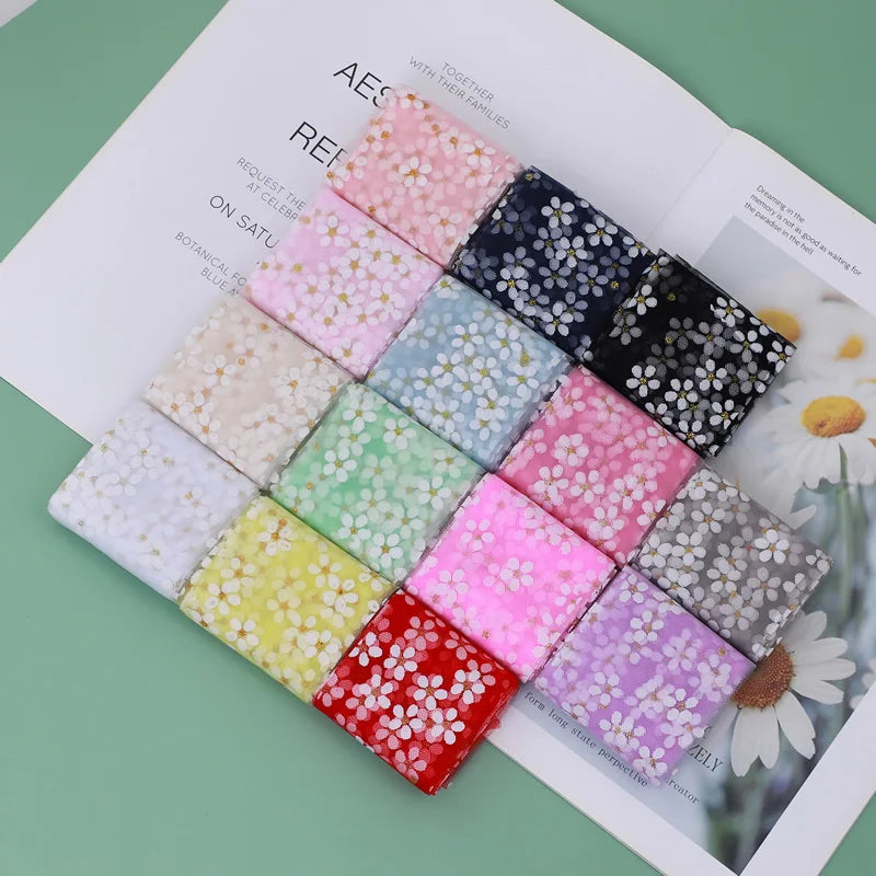 5 Yards Floret Tulle Daisy Ribbon Roll – DIY Craft & Bow Decorative Craft Ribbon Qme