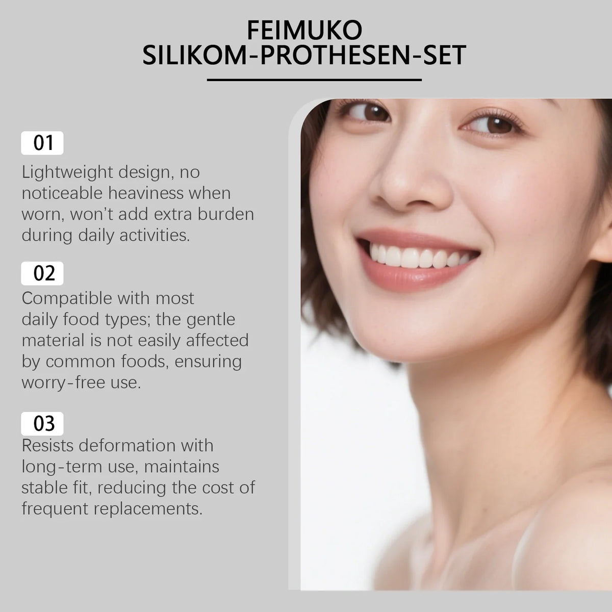Silicone Full Dentures – Natural False Teeth with Gum Fit Silicone Dentures Qme