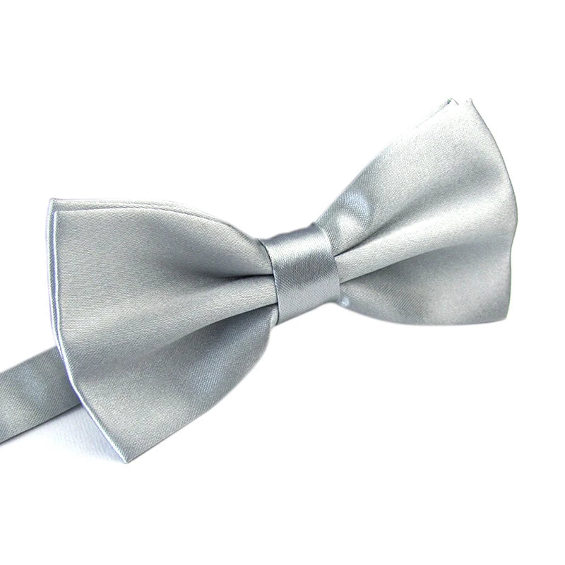 Men's Satin Bow Tie – Solid Color Adjustable Wedding Bow Tie Satin Bow Tie Qst