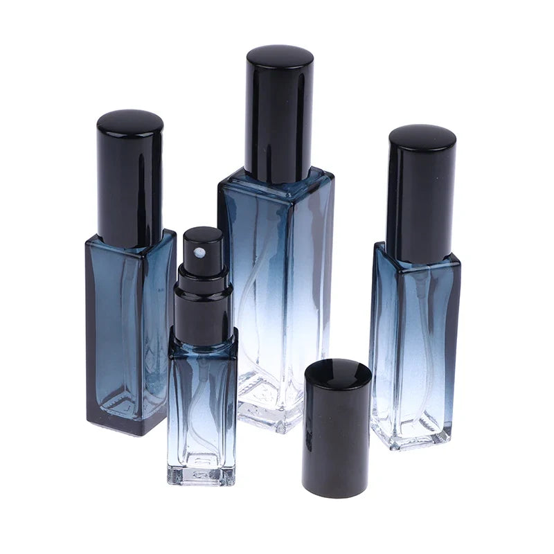 Gradient Blue Glass Perfume Atomizer Spray Bottle | Travel Size Perfume Spray Atomizer Qme