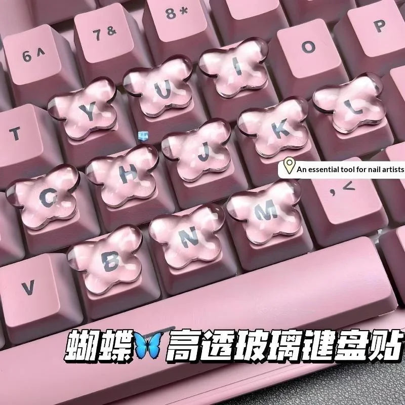 Large Letter Keyboard Stickers – Raised Crystal Pads, Nail Friendly Keyboard Accessories Qme
