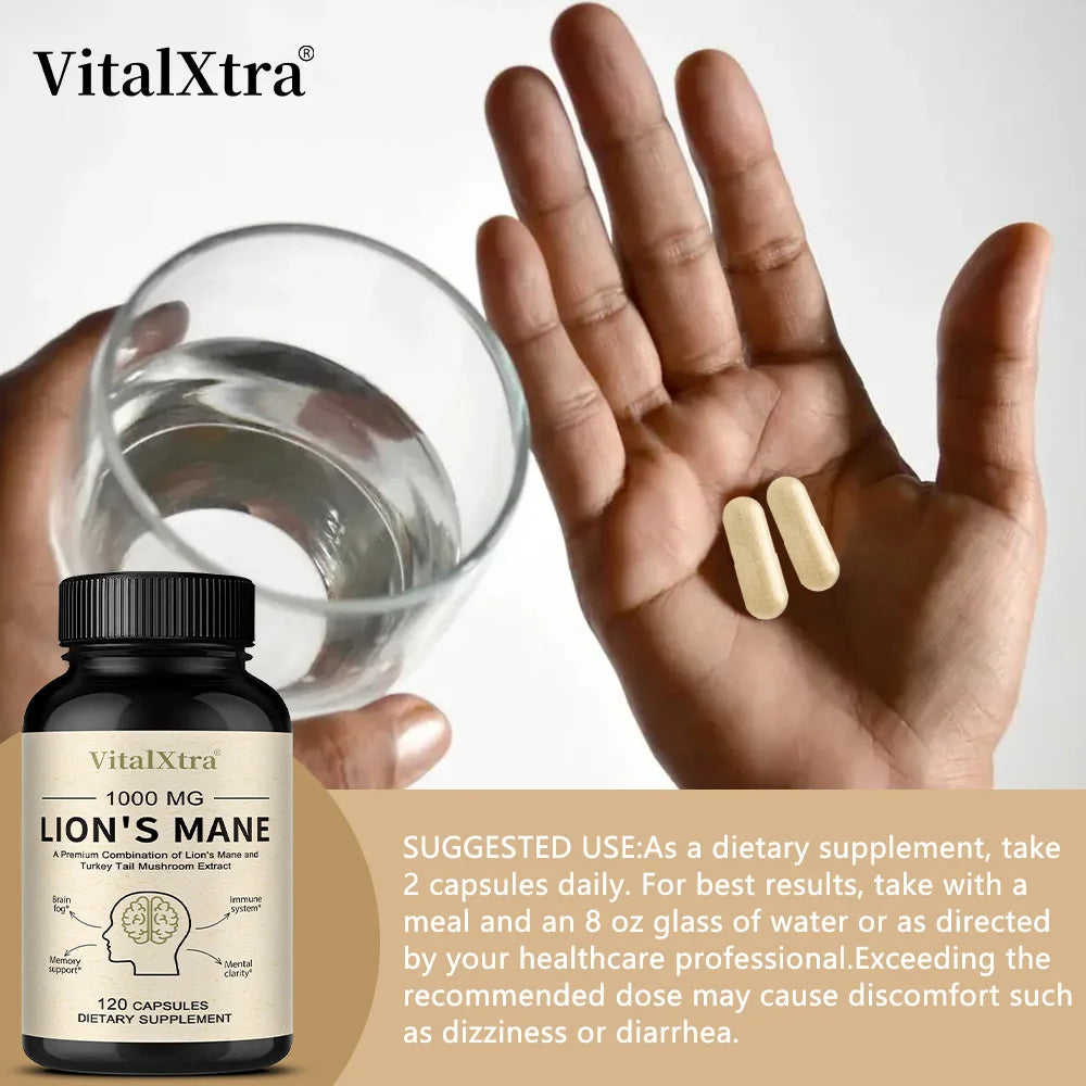 Organic Lion's Mane Mushroom Capsules – Focus & Brain Support Mushroom Supplement Qst