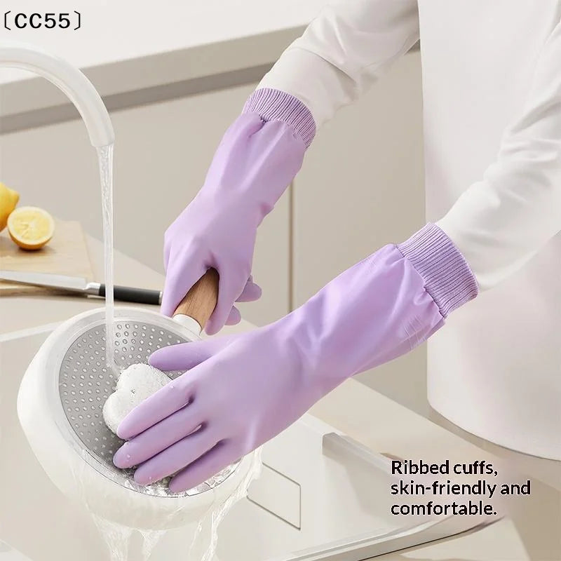 Waterproof Fleece-Lined Dishwashing Gloves – Warm & Durable Cleaning Gloves Qst