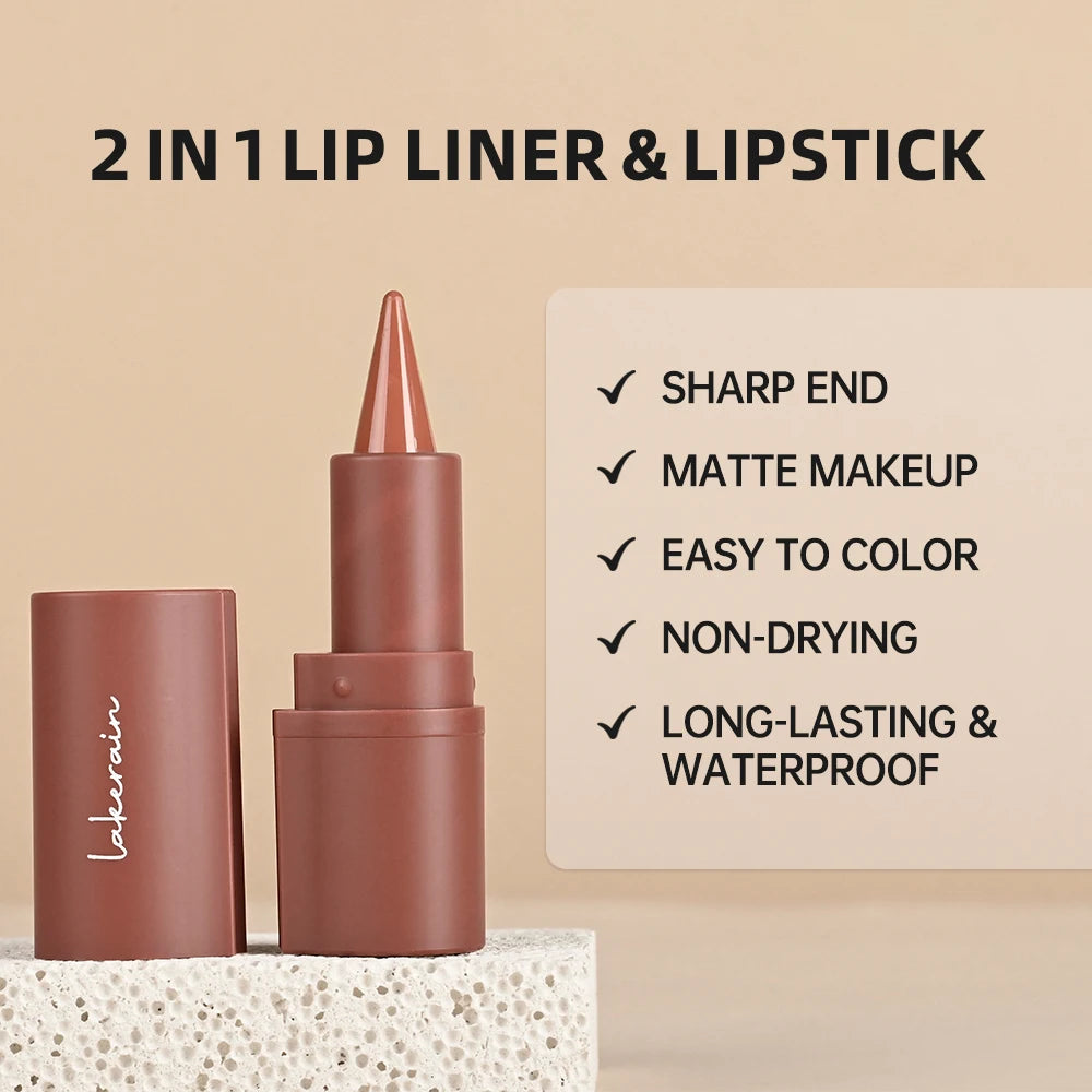Lakerain Matte Lip Liner Pen – Waterproof & Long-Lasting Lip Liner Pen Qst