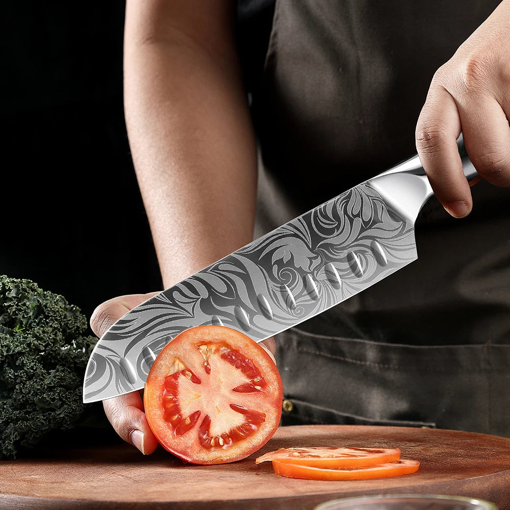 Xituo 7-Piece Kitchen Knife Set – Laser Stainless Steel Kitchen Knife Set Qst