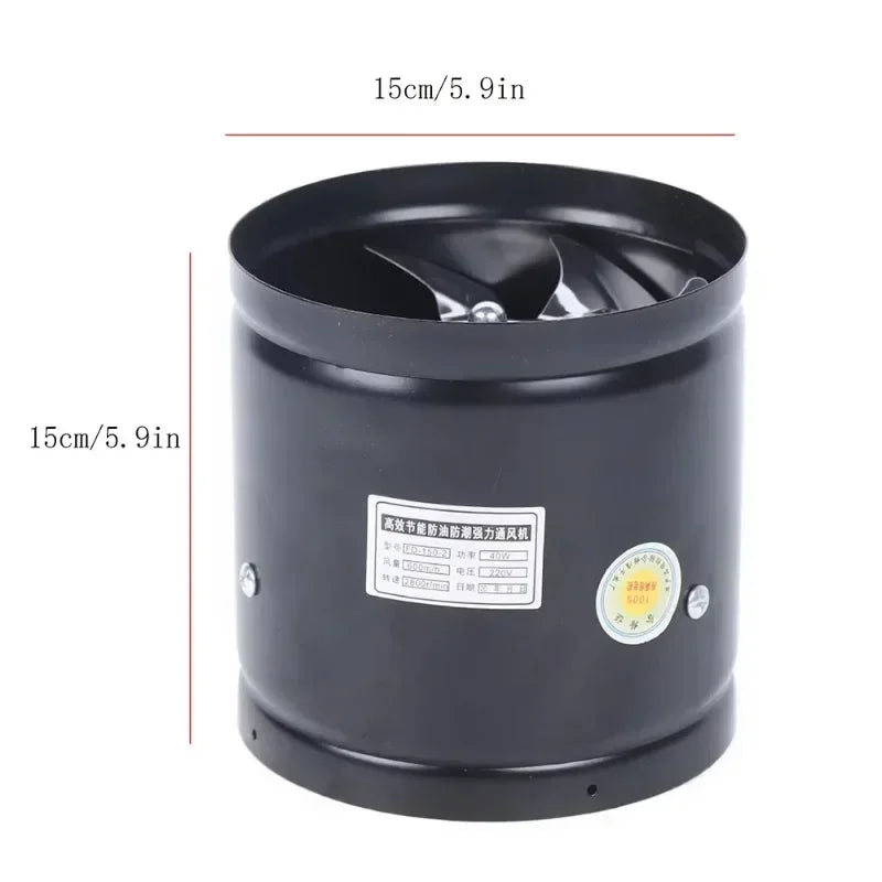 ZARTSEN 150mm Axial Duct Exhaust Fan 500m³/h 40W Axial Duct Exhaust Fan Qst