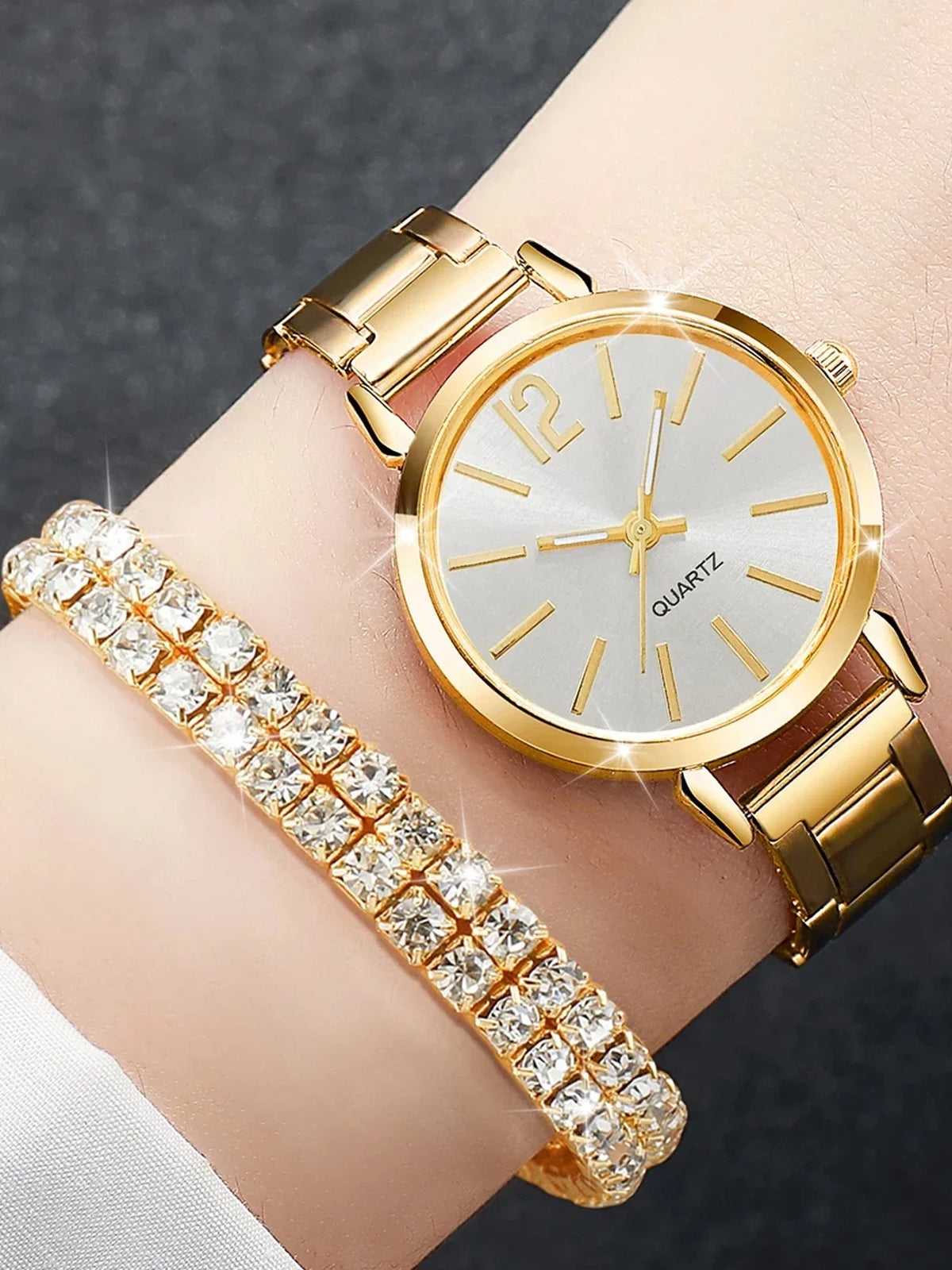 6-Piece Women's Small Dial Quartz Watch Set – Casual Style Women's Watch Set Qme