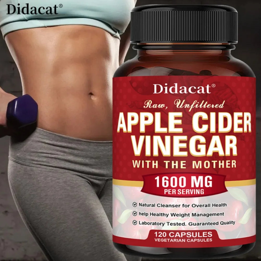 Apple Cider Vinegar Capsules 1600mg – Digestive Support Dietary Supplement Qst