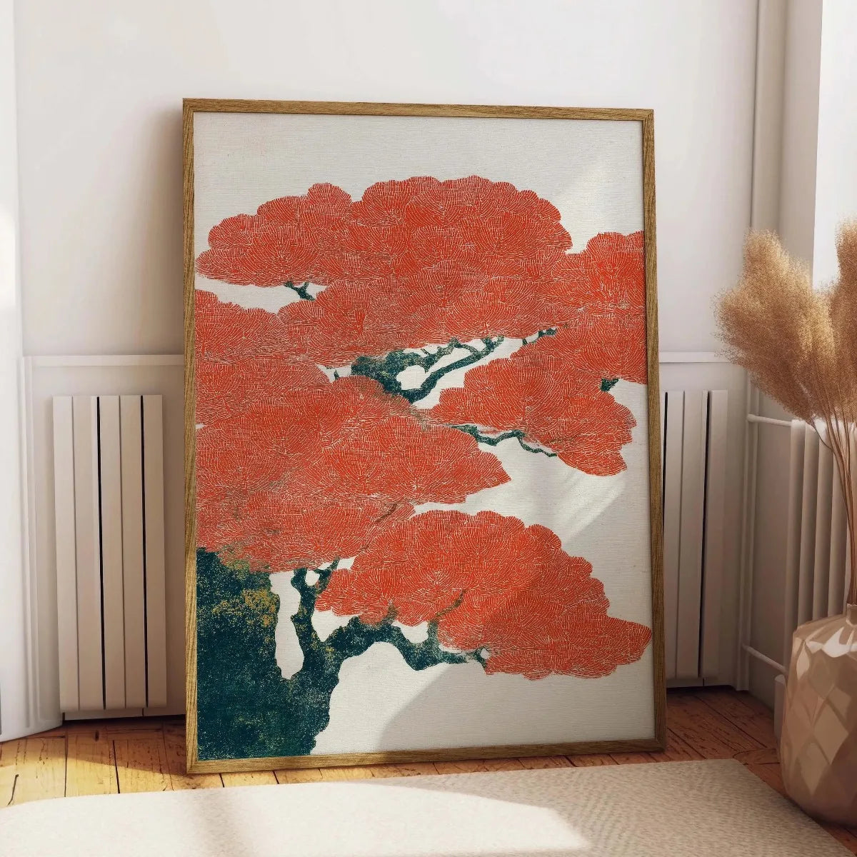 Japanese Retro Bonsai Canvas Print | Ukiyo-e Botanical Wall Art Canvas Wall Art Qst VA1470 40x60cm Unframed