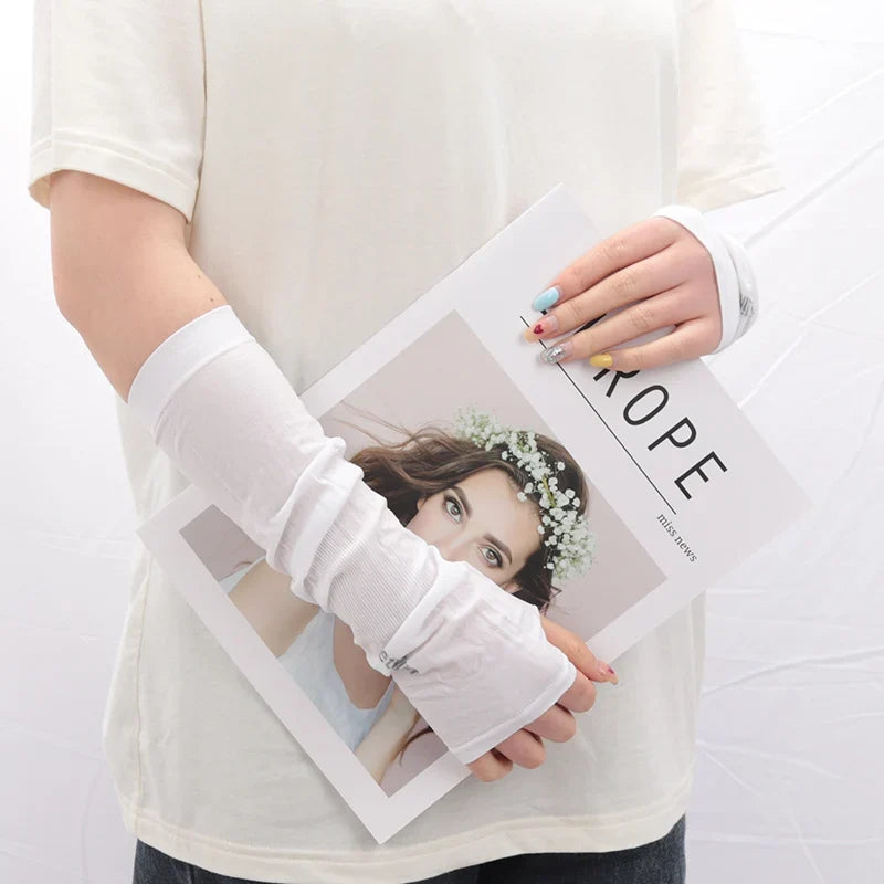 Y2K Goth Lolita Kawaii Anime Thin Fingerless Gloves | JK Style Fingerless Fashion Gloves Qme