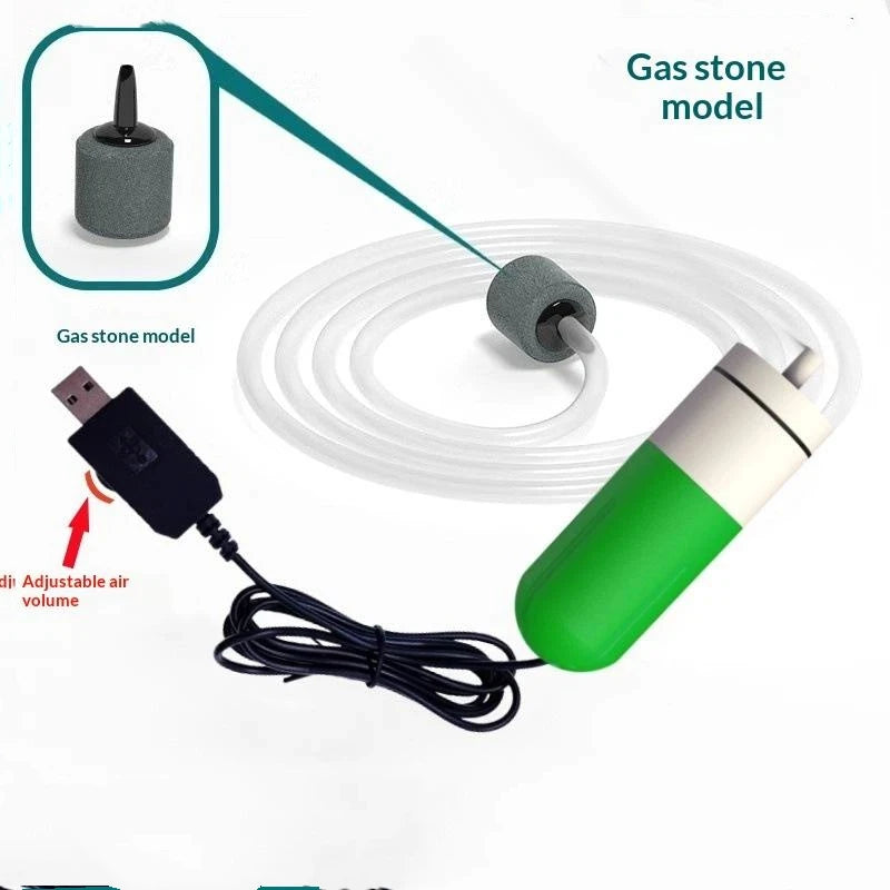 Silent Aquarium Air Pump with Air Stone for Small Fish Tanks Aquarium Air Pump Qst A8