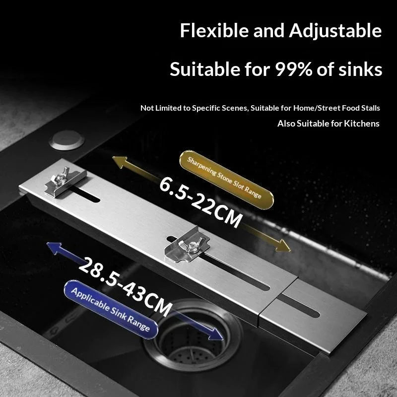 Stainless Steel Retractable Sink Whetstone Holder & Stone Rack Whetstone Holder Qme