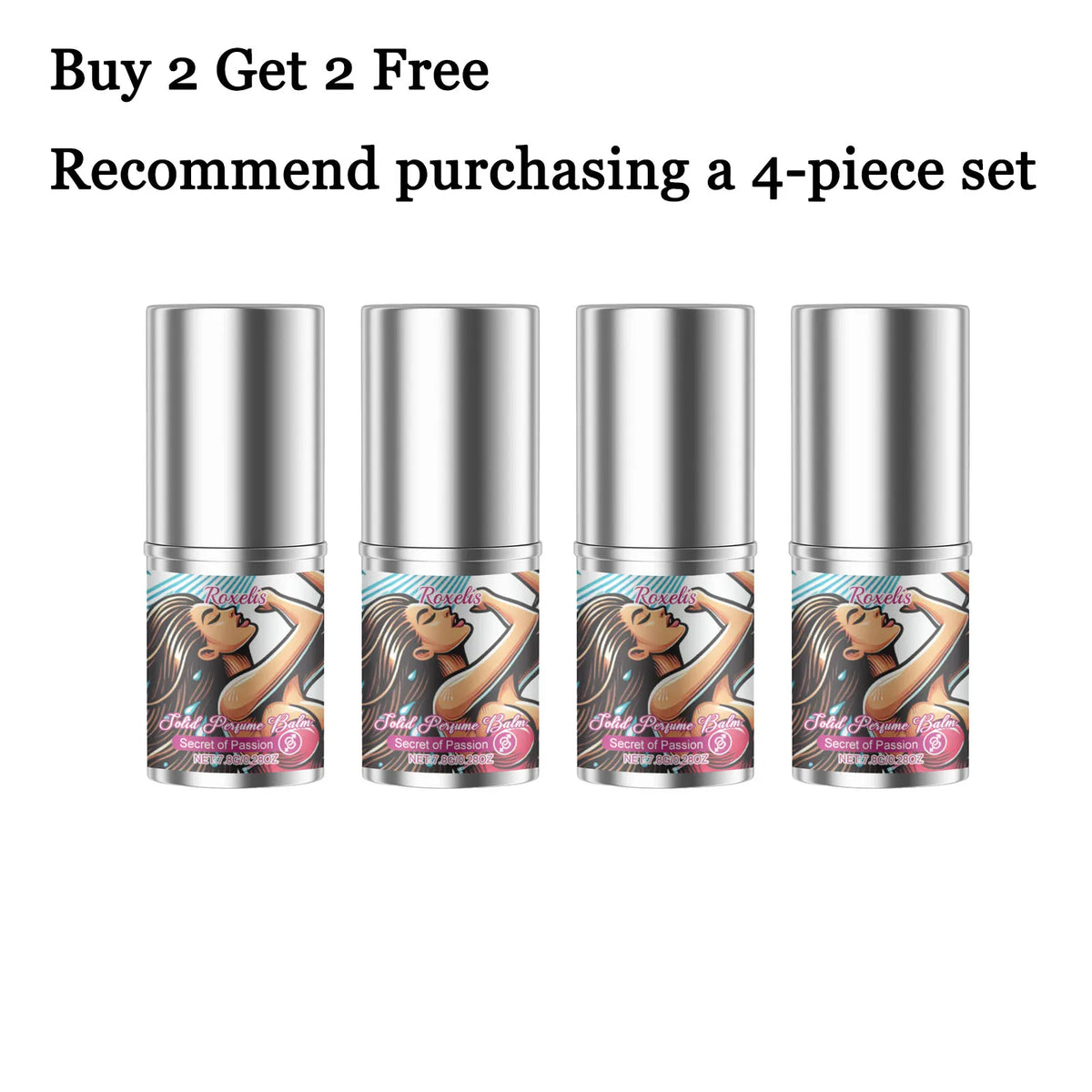 Unisex Solid Perfume Balm Stick – Alcohol-Free Floral Fragrance Solid Perfume Balm Qst 4 pcs