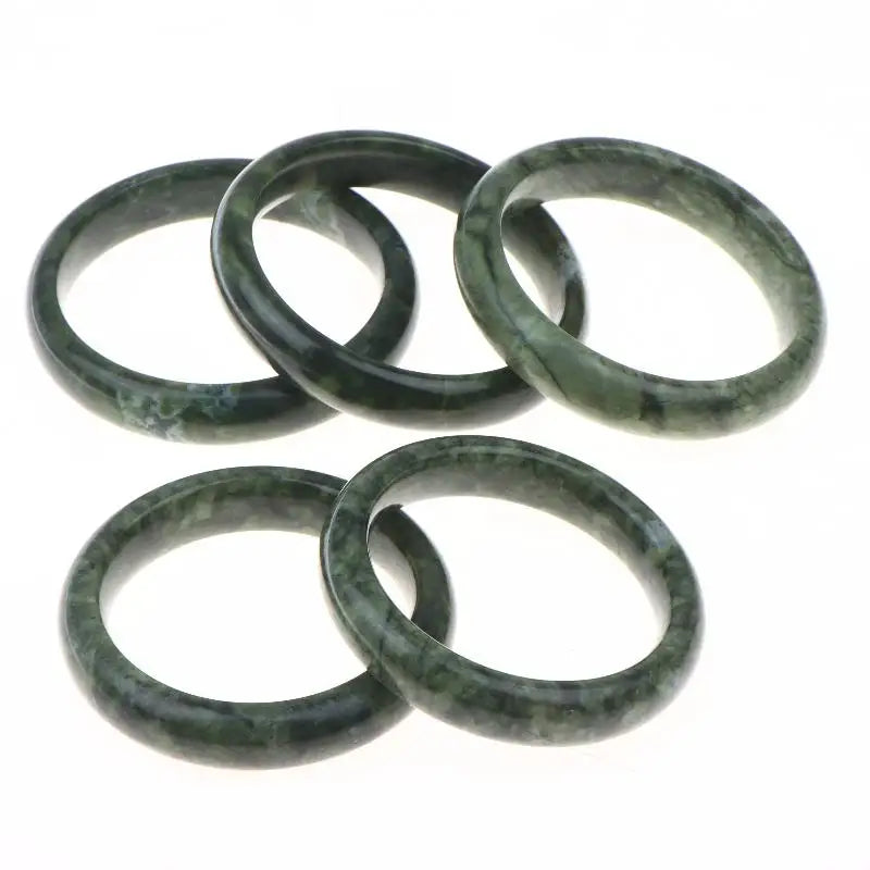 Natural Hand Carved Wide Jade Bangle – Green & White Bracelet Jade Bangle Bracelet Qme