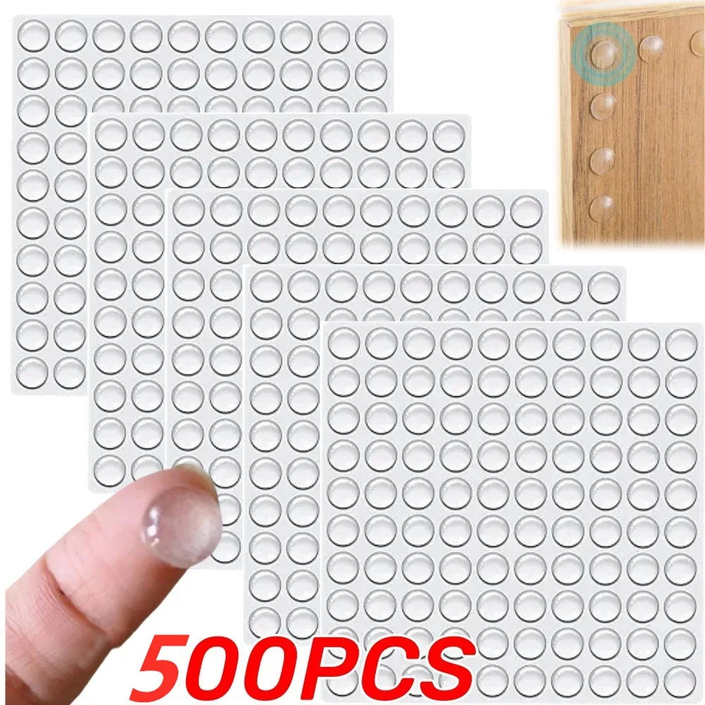 Silicone Self-Adhesive Door Buffer Pads Transparent 500 Pack Door Buffer Pads Qme