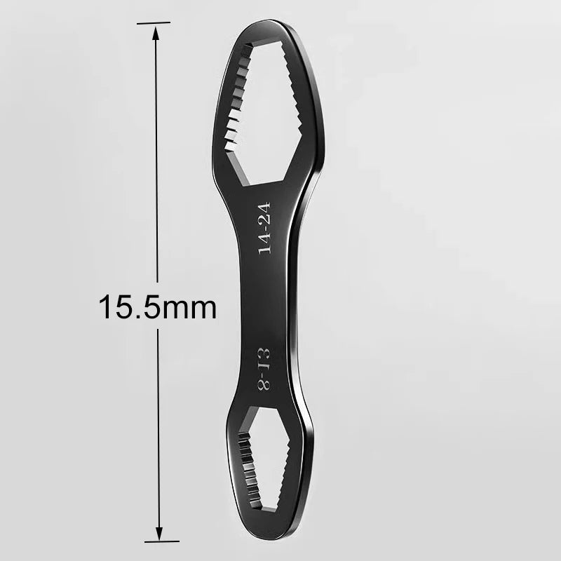 Double-Ended Ratchet Wrench 8–22mm | Adjustable Spanner Ratchet Wrench Qst 15.5mm Black