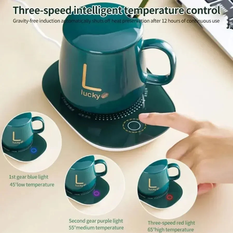 Electric Smart Thermostatic Mug Warmer Coaster – Home & Office Mug Warmer Coaster Qme