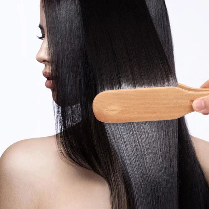 V-Shape Boar Bristle Paddle Brush – Anti-Static Hair Straightener Boar Bristle Hair Brush Qme