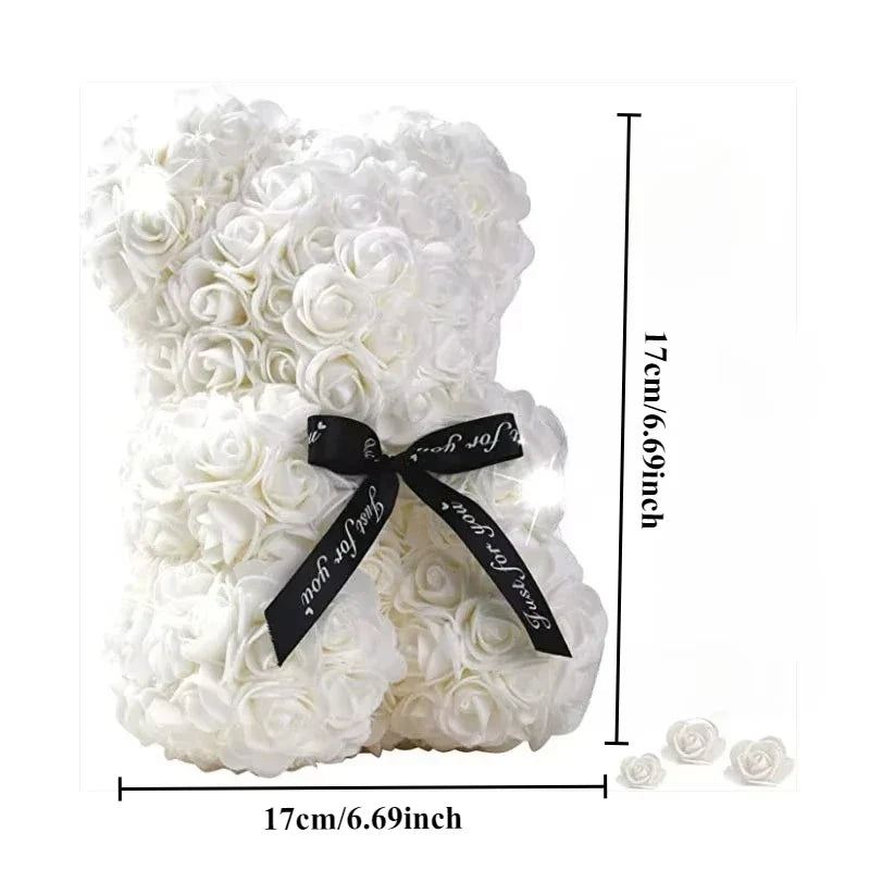 Eternal Rose Teddy Bear Artificial Flower Gift | 5 Colors Artificial Flower Gift Qme