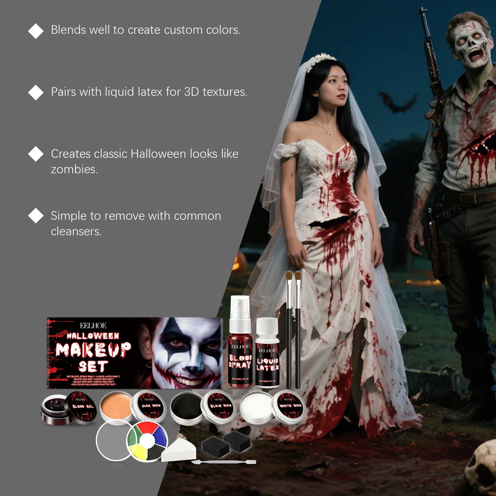 7-in-1 Halloween SFX Face & Body Paint Makeup Kit | Qme SFX Makeup Kit Qme