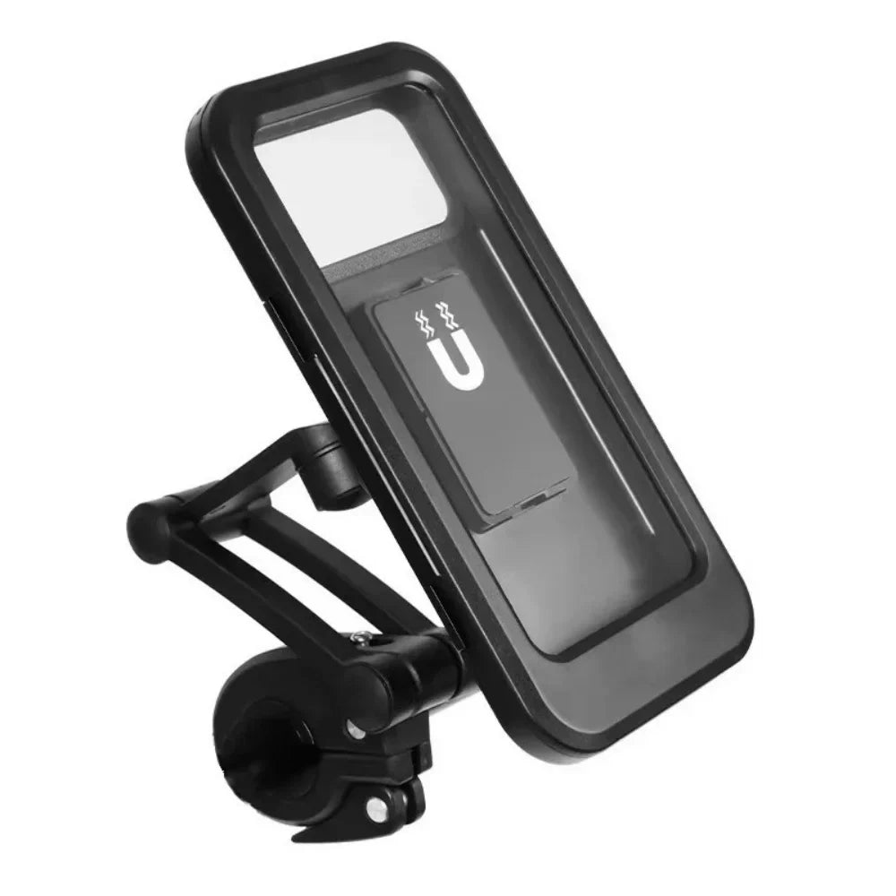 Waterproof Motorcycle Phone Holder 360° Rotating Magnetic Mount Motorcycle Phone Mount Qme black