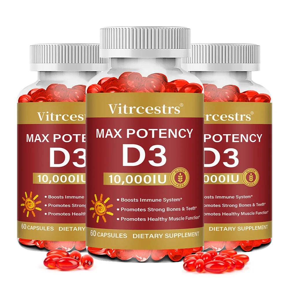 ZENVITALIZE Vitamin D3 10000 IU – Bone & Immune Support Vitamin D3 Supplement Qst 60 count-3 bottle