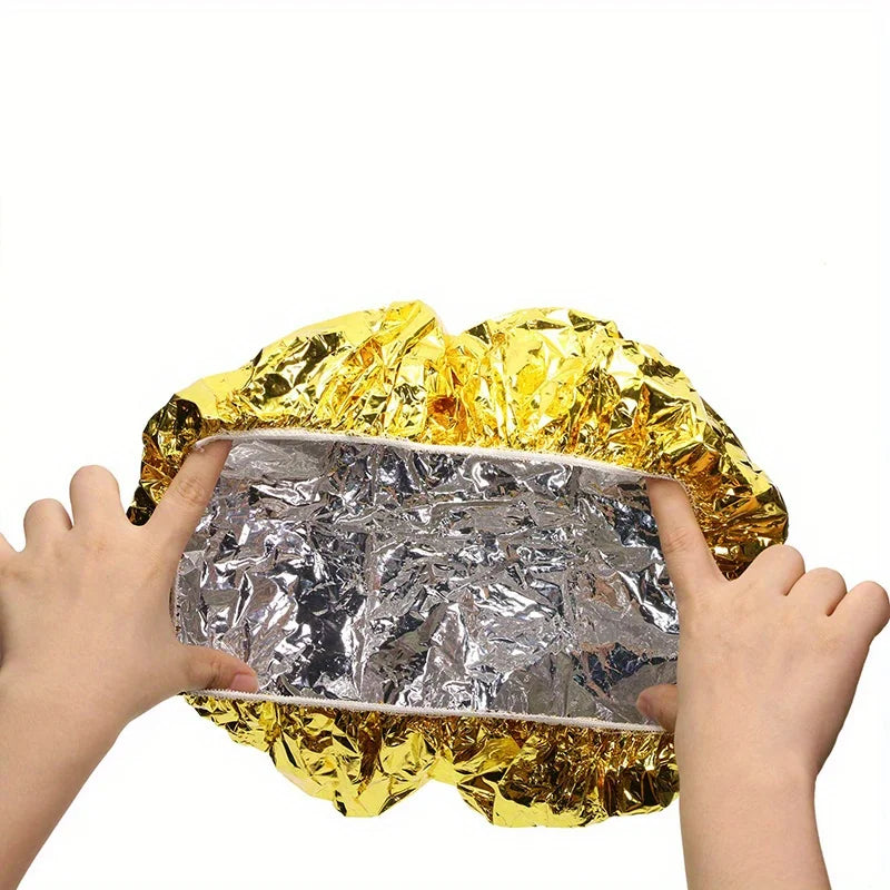 Reusable Aluminum Foil Deep Conditioning Caps – All Hair Types Hair Conditioning Cap Qme