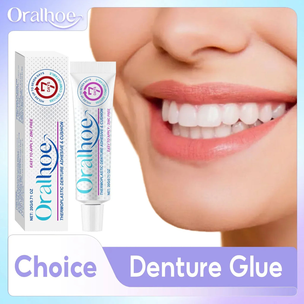 Oralhoe Denture Adhesive Cream – Strong Hold False Teeth Glue Denture Adhesive Cream Qme