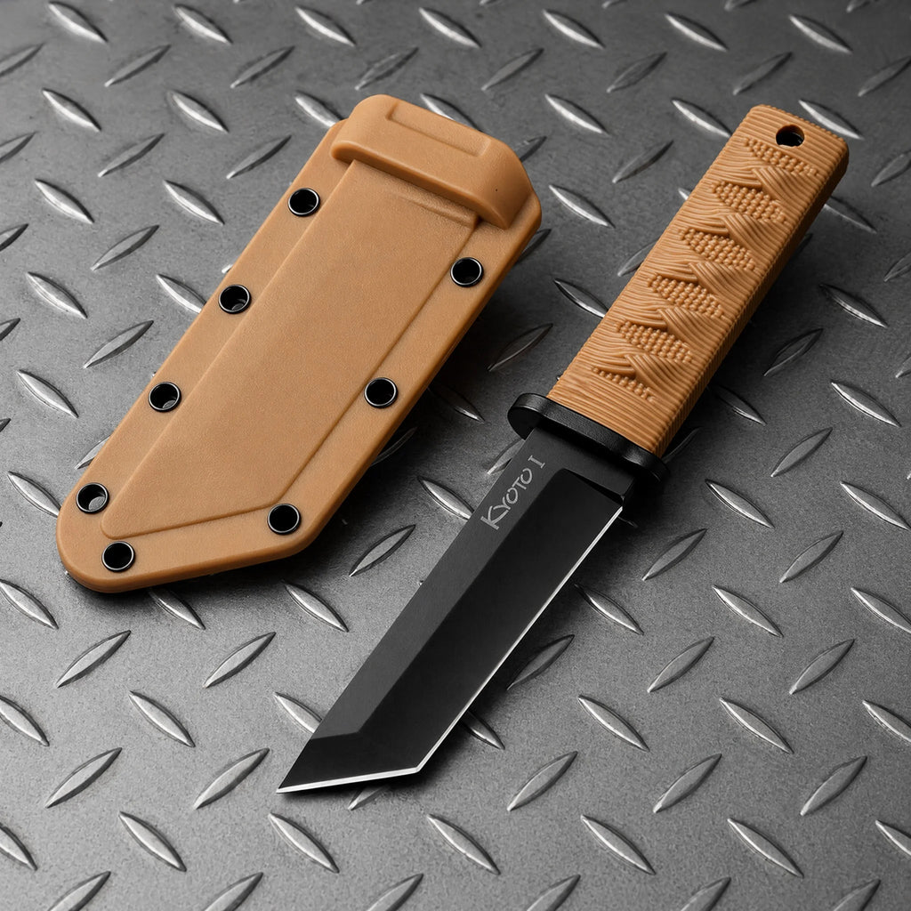 Outdoor Camping Fixed Blade Knife – Steel & Rubber Handle Fixed Blade Knife Qst ccc