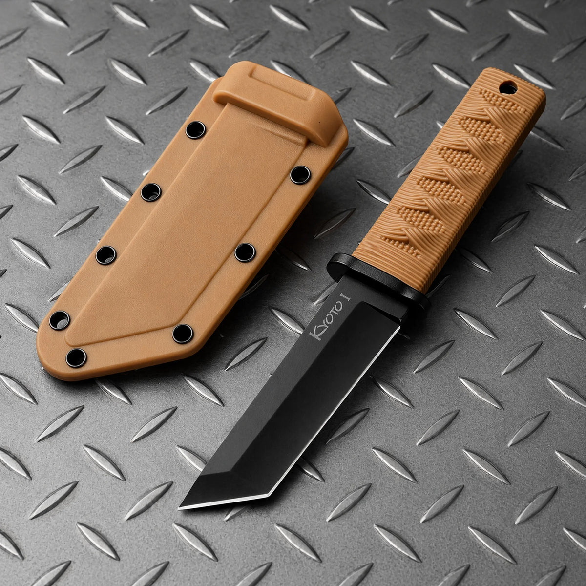 Outdoor Camping Fixed Blade Knife – Steel & Rubber Handle Fixed Blade Knife Qst ccc