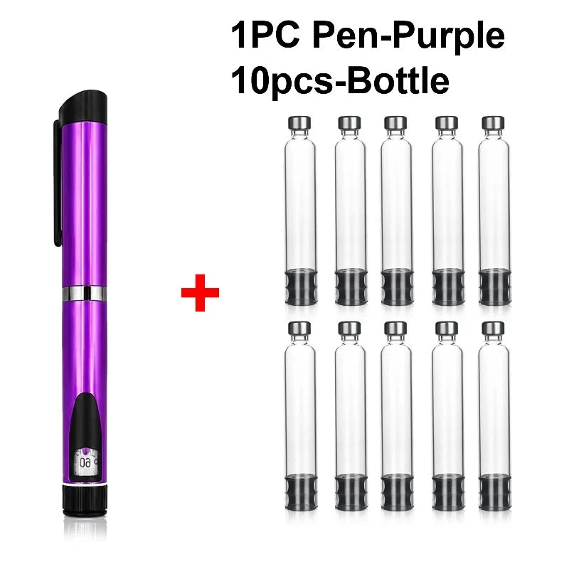 Reusable V3 Metal Injection Pen Set – Adjustable Dose, Home Use Injection Pen Device Qst Pe pen and 10 bo