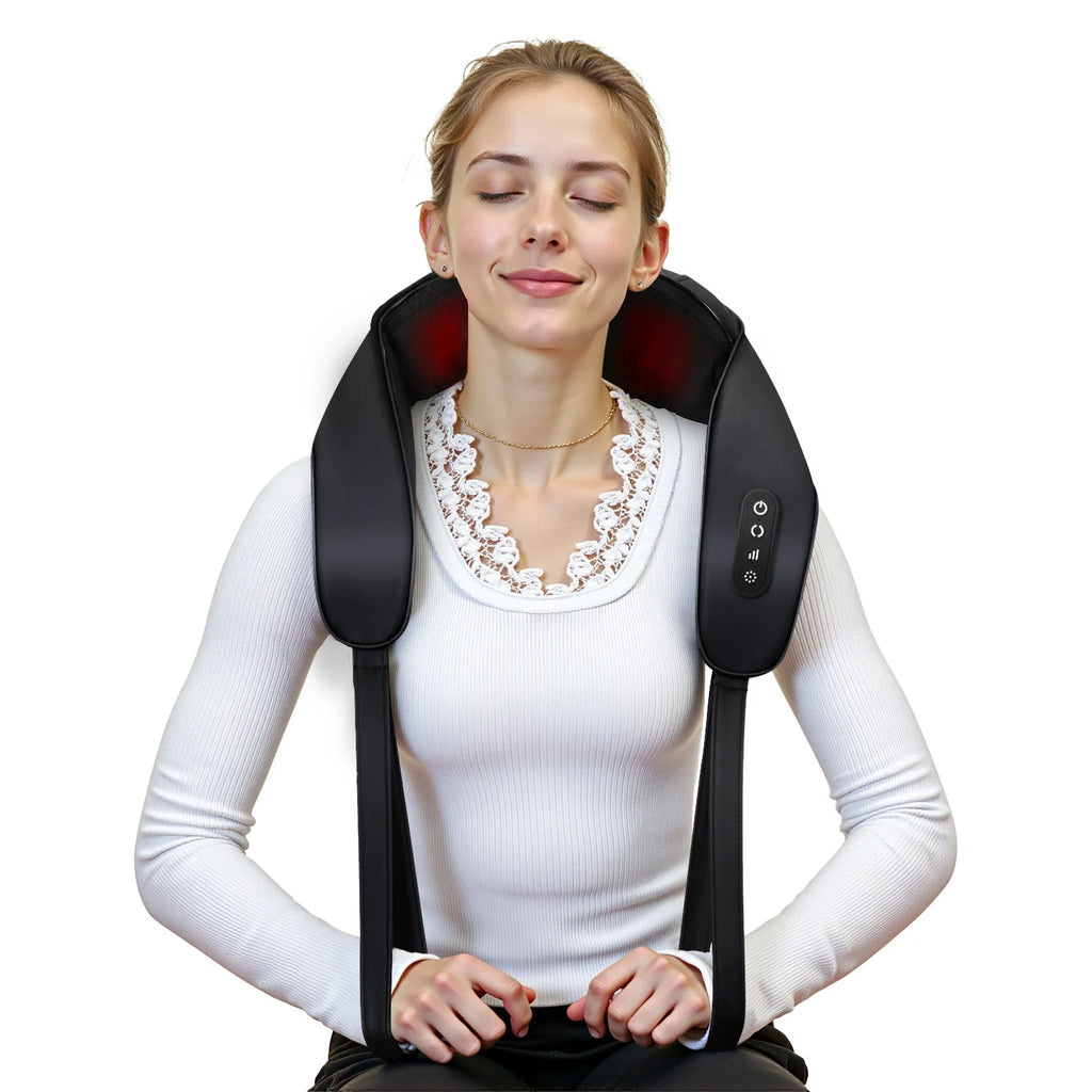 Leercon Shiatsu Neck & Back Massager with Heat – Wireless Shiatsu Neck Massager Qst