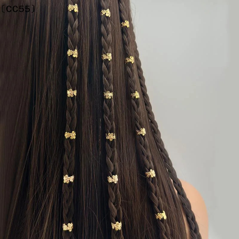 40Pcs Vine Leaf Hair Braid Rings – Vintage Dreadlock Clips Hair Braid Rings Qst
