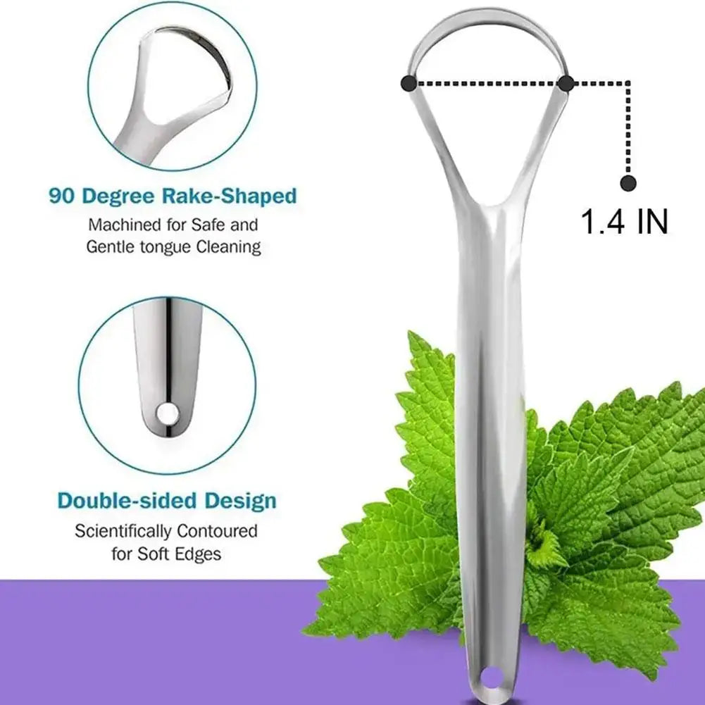 Stainless Steel Tongue Scraper with Travel Case for Adults Tongue Scraper Qme