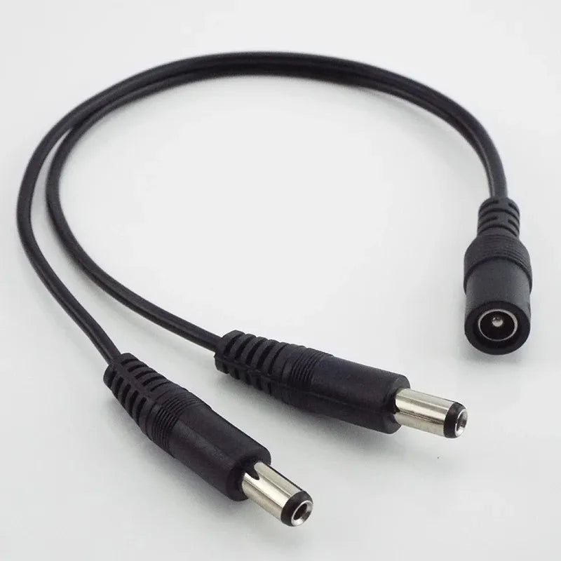 DC Power Splitter Cable 1 to 2 – All Copper 5.5mm x 2.1mm DC Power Splitter Cable Qme