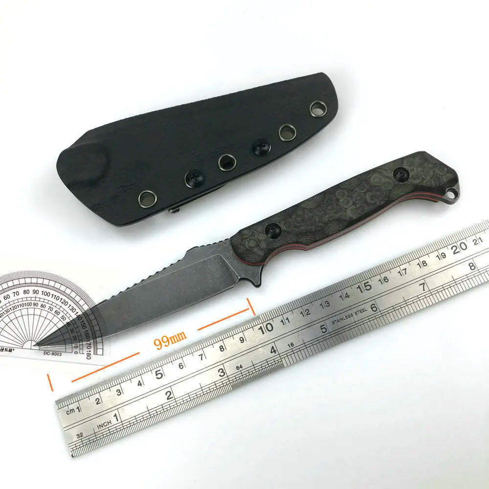 TRSKT D2 Necker Fixed Blade Knife – G10 Handle & Kydex Sheath Fixed Blade Knife Qst