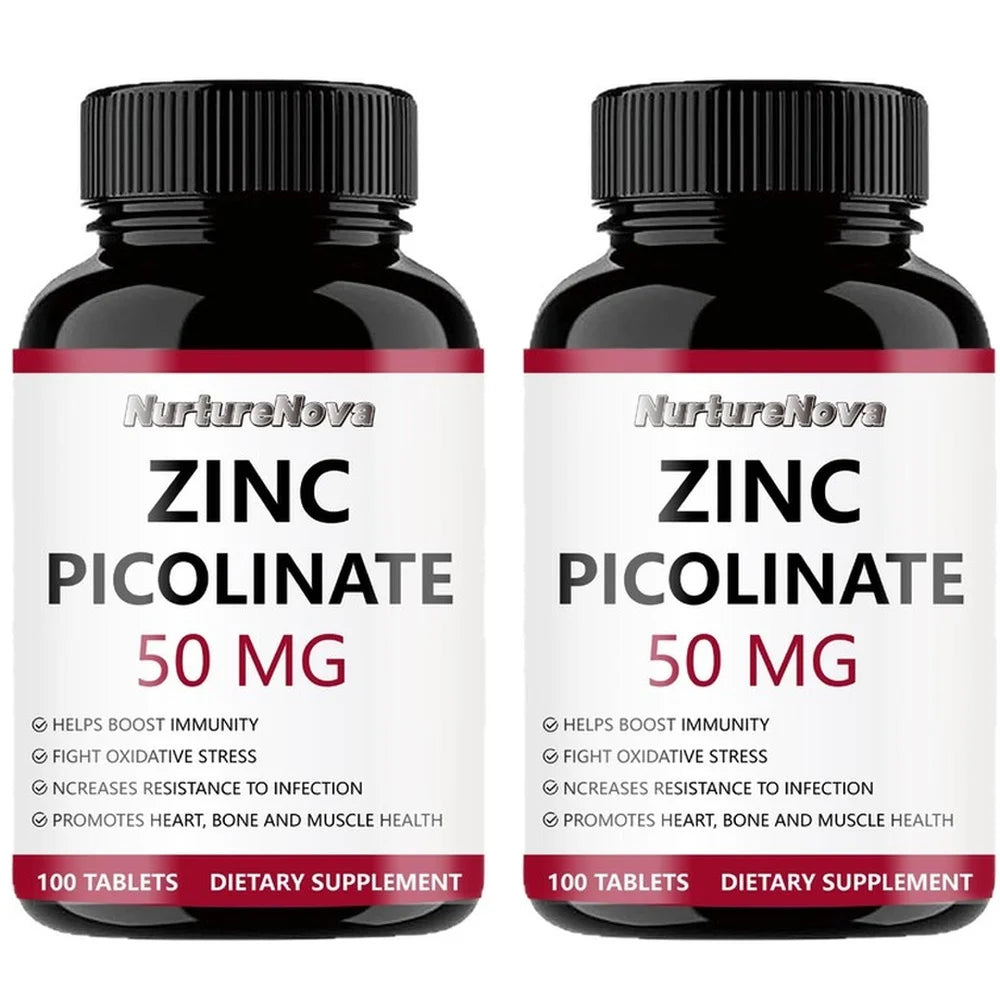 Zinc Picolinate 50mg Tablets – Daily Mineral Supplement 100ct Mineral Supplement Qst 200 Count(Pack of 2)